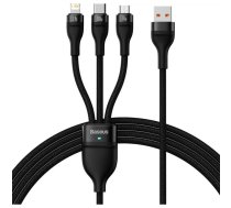 USB kabelis Baseus SUP0003351 1.2m USB A USB C/Micro USB-A/Lightning Melns