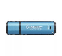 Kingston Technology IronKey Vault Privacy 50 USB zibatmiņa 32 GB USB Type-A 3.2 Gen 1 (3.1 Gen 1) Melns, Zils