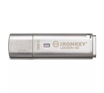 Kingston Technology IronKey Locker+ 50 USB zibatmiņa 128 GB USB Type-A 3.2 Gen 1 (3.1 Gen 1) Sudrabs