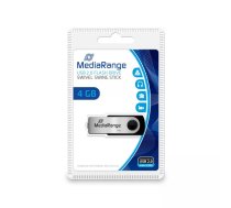 MediaRange MR907 USB zibatmiņa 4 GB USB Type-A / Micro-USB 2.0 Melns, Sudrabs