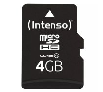 Intenso 3403450 zibatmiņa 4 GB MicroSDHC Klases 4