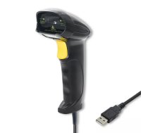Svītrkodu lasītājs QOLTEC 1D Laser 50876 USB, vads, melns, USB interfeiss, kabelis 1.65 m, 0–50°C, 176 g