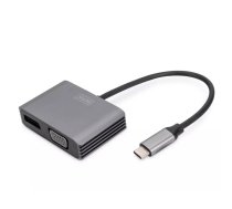 USB Type-C 4K adapteris Digitus DA-70827 DisplayPort VGA melns