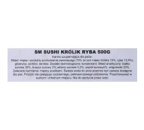 Sukādes suņiem MACED Sushi ar trusi un zivi 500 g — mīkstas funkcionālas trenēšanas uzkodas, 30% olbaltumvielu, 2% tauku