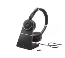 Jabra Evolve 75 Austiņas Vadu & Bezvadu Zvani / mūzika Bluetooth Uzlādes statīvs Melns