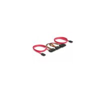 DeLOCK SATA All-in-One cable for 2x HDD SATA kabelis 0,5 m Sarkans