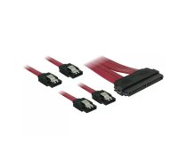 DeLOCK Cable SAS 32pin > 4x SATA metal (SFF 8484 - 4x SATA) 50cm SATA kabelis 0,5 m Sarkans