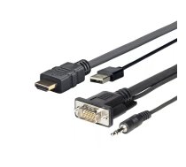 Vivolink PROHDMIMVGA5 video kabeļu aksesuārs 5 m HDMI+VGA+USB+3.5mm HDMI+VGA (D-Sub) +USB+3.5mm Melns