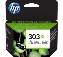 HP 303XL High Yield oriģinālā trīskrāsu tintes kasetne
