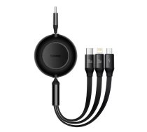 USB kabelis Baseus CAMJ010201 1.1m USB 3.2 Gen 1 USB C Micro USB-A Lightning melns