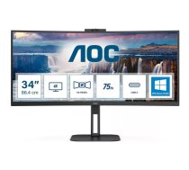 AOC V5 CU34V5CW/BK monitori 86,4 cm (34") 3440 x 1440 pikseļi LED Melns