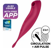 SATISFYER TWIRLING PRO+ GAISA IMPULSU STIMULATORS UN VIBRATORA LIETOTNE - SARKANS