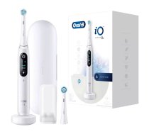 Vibrējošā zobu suka BRAUN Oral‑B iO Series 8N — balta, uzlādējama, 6 režīmi, 2 uzgaļi, ceļojuma futlāris