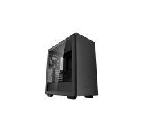 Datora korpuss DeepCool CH510 Midi Tower Black — rūdīts stikls, microATX/ATX, atbalsta 360 mm radiatorus priekšā/augšā, maksimālais GPU 38 cm, PSU apakšā