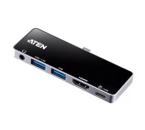 Ceļojumu USB-C dokstacija Incase ATEN UH3238-AT — USB-C savienotājs, 2× USB-A (USB 3.2 Gen 1), 1× HDMI, 32×90×8.2 mm, 50 g, sudraba/melnā