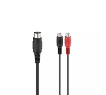 Hama 00205189 audio kabelis 0,1 m DIN (5-pin) 2 x RCA Melns, Sarkans