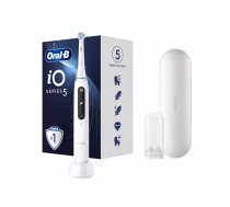 Elektriskā zobu suka BRAUN Oral‑B iO5 uzlādējama pieaugušajiem — 5 režīmi, apaļa uzgalis, Bluetooth, balta