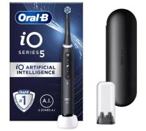 Elektriskā vibrējošā zobu birste BRAUN Oral‑B iO Series 5 — melna, iebūvēts akumulators, 4 tīrīšanas režīmi