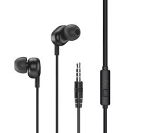 Remax austiņas austiņās ar mini jack 3,5 mm ligzdu un tālvadības pulti melnas (RW-105 black)