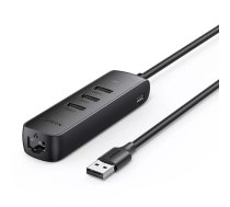 Ugreen adapteris USB Type C - Ethernet RJ45 / 3 x USB melns adapteris (CM416)