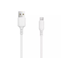 USB kabelis Setty microUSB 1,0 m 2A balts