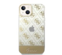 Guess PC/TPU Peony Glitter Script Logo Case for iPhone 14 Plus Gold