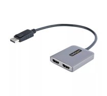 StarTech.com MST14DP122HD video kabeļu aksesuārs 0,3 m DisplayPort 2 x HDMI Melns, Pelēks