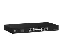 LevelOne Switch 24x GE GEU-2431 19" Rack Mount Kit Nepārvaldīts Gigabit Ethernet (10/100/1000) 1U Melns