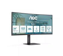 AOC V5 CU34V5C/BK LED display 86,4 cm (34") 3440 x 1440 pikseļi Wide Quad HD Melns