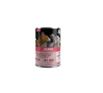 PetRepublic CAT can for cat ADULT 400 g salmon sterilised- pilnvērtīga  konservēta barība ar lasi maigā mērcē, visu šķirņu pieaugušiem sterilizētiem kaķiem.