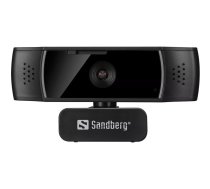 Sandberg USB Webcam Autofocus DualMic vebkamera 2,07 MP 1920 x 1080 pikseļi USB 2.0 Melns