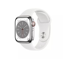 Apple Watch Series 8 OLED 41 mm Digitāls 352 x 430 pikseļi Skārienjūtīgais ekrāns 4G Sudrabs Wi-Fi GPS