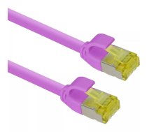 Helos - Patch kabelis - no RJ-45 (M) uz RJ-45 (M) - 1 m - SFTP, PiMF - CAT 6a - IEEE 802.3af/IEEE 802.3at/IEEE 802.3bt/IEEE 802.3bt - bezhalogēnu, liets, bez āķa - purpursarkans