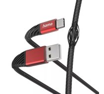 Hama Extreme USB kabelis 1,5 m USB 2.0 USB A USB C Melns, Sarkans