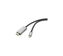USB-C uz HDMI adaptera kabelis Renkforce RF-4995148, 1 m, melns