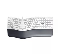 Klaviatūra CHERRY KC 4500 ERGO USB QWERTZ Vācu Balta Izliektā Vadu