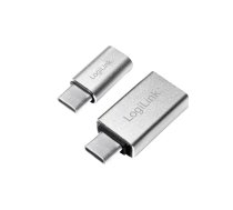 LogiLink AU0040 kabeļu spraudņu pāreja USB 3.1 C USB 3.0 A, Micro USB 2.0 Alumīnijs