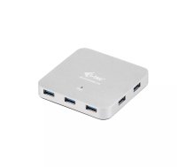 i-tec Metal U3HUBMETAL7 interfeisa centrmezgls USB 3.2 Gen 1 (3.1 Gen 1) Type-A 5000 Mbit/s Sudrabs