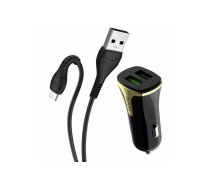 Hoco Z31 Automašīnas lādētājs + Micro USB kabelis 2xUSB QC3.0 18W