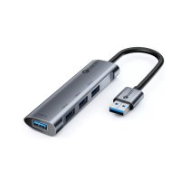 HUB USB C-tech UHB-U3-AL, 4x USB 3.2 Gen 1, alumīnija korpuss