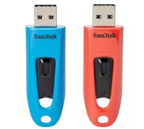 SanDisk Ultra USB zibatmiņa 64 GB USB Type-A 3.2 Gen 1 (3.1 Gen 1) Zils, Sarkans