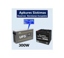 Komplekts Nepārtrauktās barošanas  bloks (Invertors ) apkures sistēmai 300 + 12V 30Ah akumulators