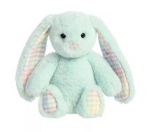 AURORA Rainbow Gingham Bunnies Plīša piparmētru zaļš  trusis, 18 cm