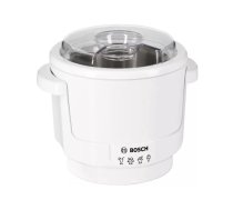 Miksera aksesuārs Bosch MUZ5EB2 — balts plastmasas korpuss, izmēri 180×180×180 mm