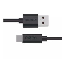 Choetech AC0002 1 m USB-USB-C kabelis (melns)