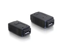 Adapteris USB micro-A+B female uz USB micro-A+B female DeLOCK 65034 Melns