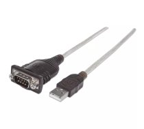 Manhattan 205153 seriālais kabelis Melns, Caurspīdīgs 0,45 m USB A Serial/COM/RS232/DB9