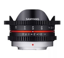 Plataizmēra fisheye objektīvs Samyang 7.5mm T3.8 Cine UMC Fish-eye priekš MFT, 9 elementi/7 grupas, Ø73.6 mm, garums 48.3 mm, 195 g, melns