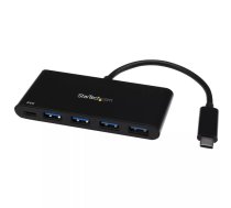 StarTech.com HB30C4AFPD interfeisa centrmezgls USB 3.2 Gen 1 (3.1 Gen 1) Type-C 5000 Mbit/s Melns