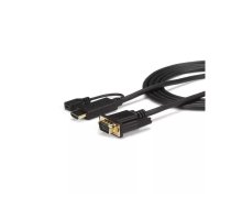 StarTech.com HD2VGAMM6 video kabeļu aksesuārs 1,9 m VGA (D-Sub) HDMI + Micro USB Melns